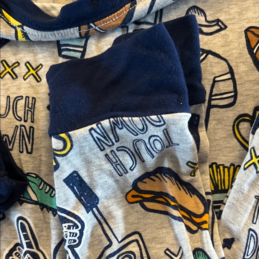 Little Sleepies Blue and Gray Sports Pajama Set - Picture 4 of 4